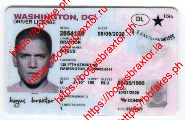 Washington DC Fake ID - Bogus Braxtor Fake ID
